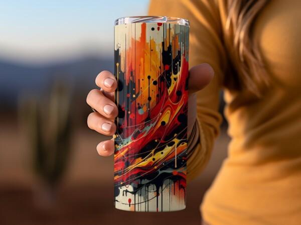 Vibrant and Colourful Abstract Art Design, Eco-Friendly Reusable Tumbler - Image 2