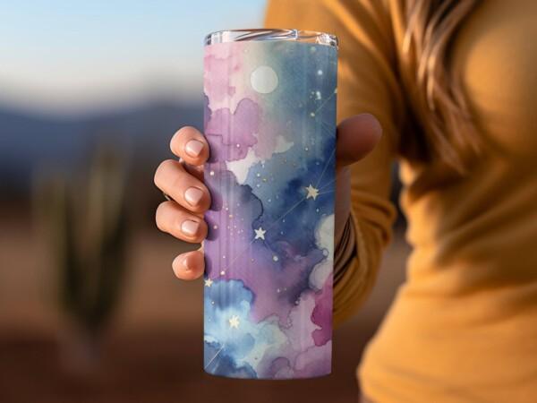 Colourful Galaxy Starry Night Design, Eco-Friendly Reusable Tumbler - Image 2