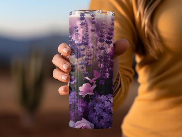 Beautiful Lavender Flower Tumbler, Eco-Friendly Reusable Tumbler - Image 6