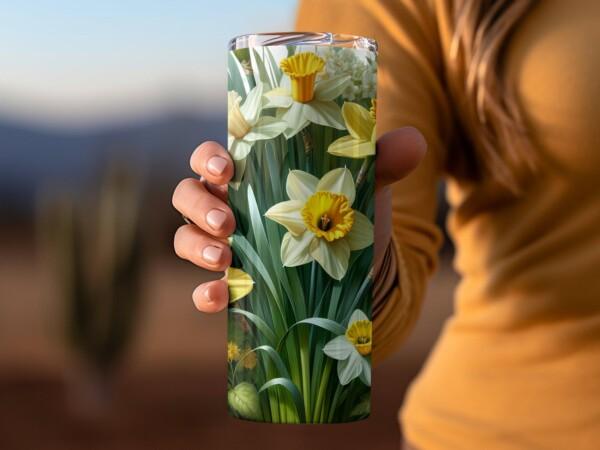 Beautiful Daffodil Bouquet Tumbler, Eco-Friendly Reusable Tumbler - Image 6