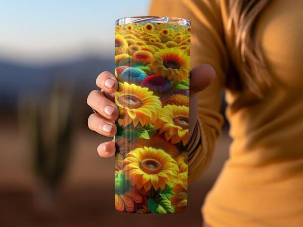 Colourful Sunflower Fields Tumbler, Eco-Friendly Reusable Tumbler - Image 6