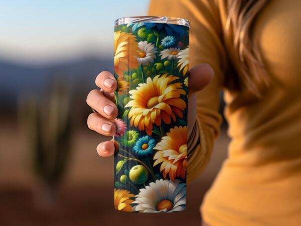 Daisy Flower Tumbler, Eco-Friendly Reusable Tumbler - Image 6