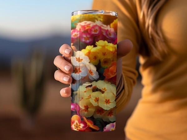 Vibrant Pansy Flower Tumbler, Eco-Friendly Reusable Tumbler - Image 6