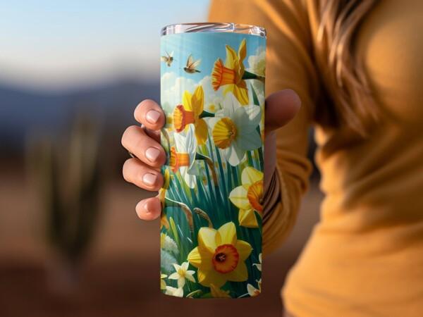 Bright Daffodils Tumbler, Eco-Friendly Reusable Tumbler - Image 6