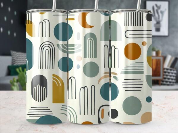 Abstract Geometric Patterns Design, Eco-Friendly Reusable Tumbler