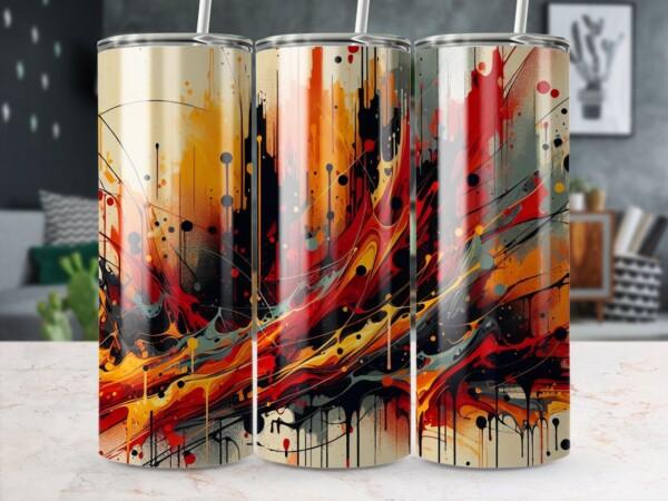 Vibrant and Colourful Abstract Art Design, Eco-Friendly Reusable Tumbler