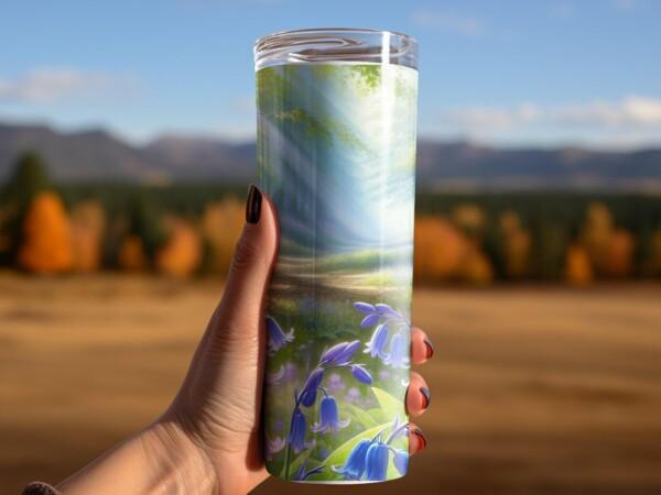 Vibrant Bluebell Forest Pathway Tumbler, Eco-Friendly Reusable Tumbler - Image 4