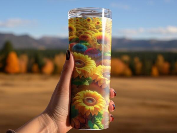 Colourful Sunflower Fields Tumbler, Eco-Friendly Reusable Tumbler - Image 4