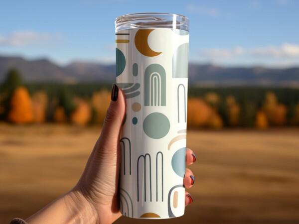 Abstract Geometric Patterns Design, Eco-Friendly Reusable Tumbler - Image 5