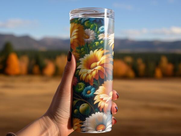 Daisy Flower Tumbler, Eco-Friendly Reusable Tumbler - Image 4