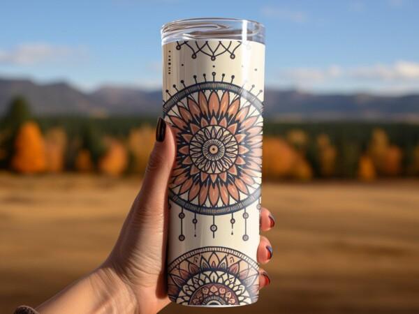 Feathers and Dreamcatcher Design, Eco-Friendly Reusable Tumbler - Image 5