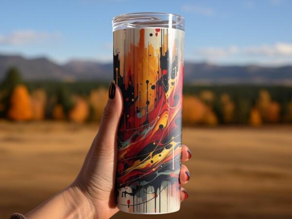 Vibrant and Colourful Abstract Art Design, Eco-Friendly Reusable Tumbler - Image 5