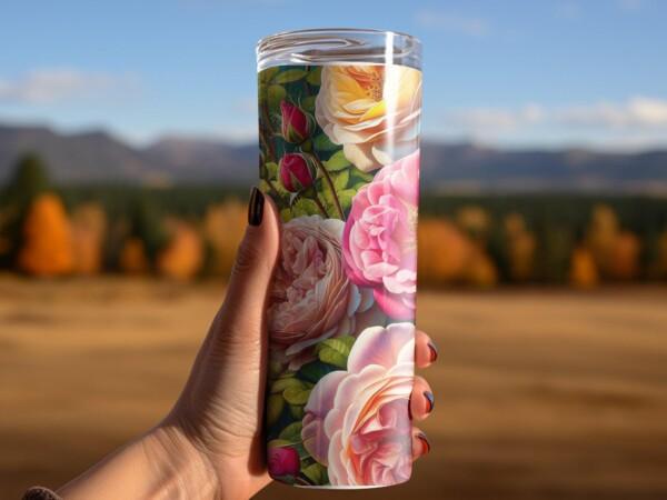 Vibrant Roses Tumbler, Eco-Friendly Reusable Tumbler - Image 4