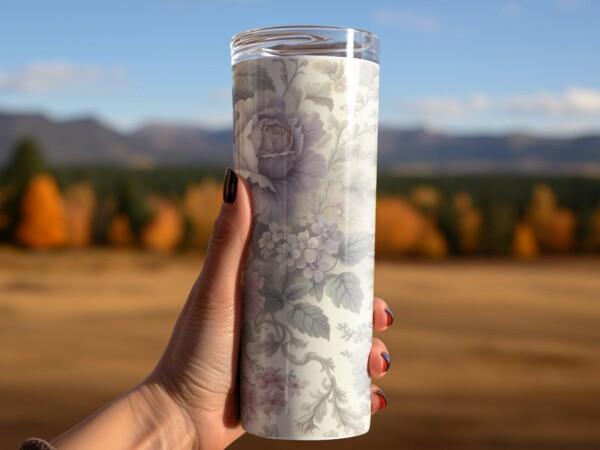 Elegant Floral Design, Eco-Friendly Reusable Tumbler - Image 5
