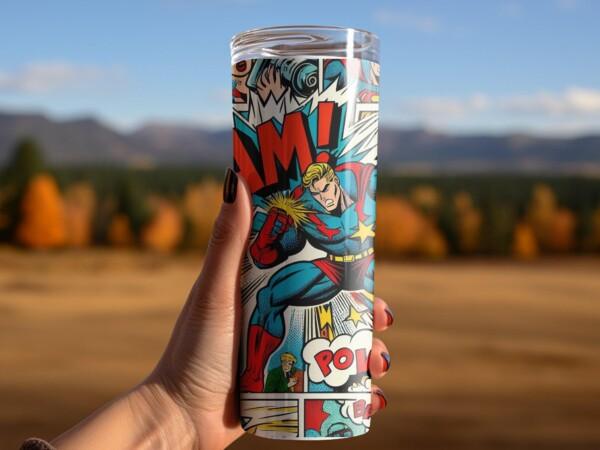 Superhero Comic Book Design, Eco-Friendly Reusable Tumbler - Image 5