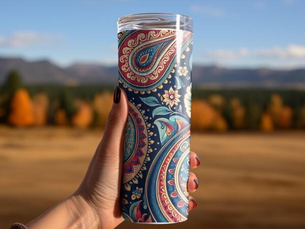 Elegant Paisley Design, Eco-Friendly Reusable Tumbler - Image 5