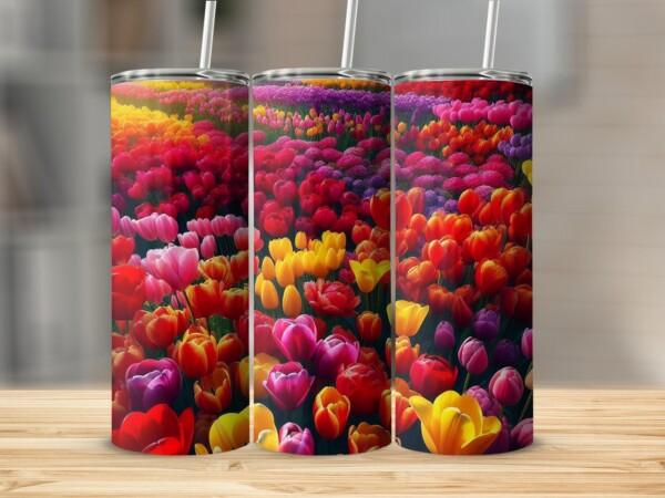 Vibrant Tulip Meadow Tumbler, Eco-Friendly Reusable Tumbler - Image 5