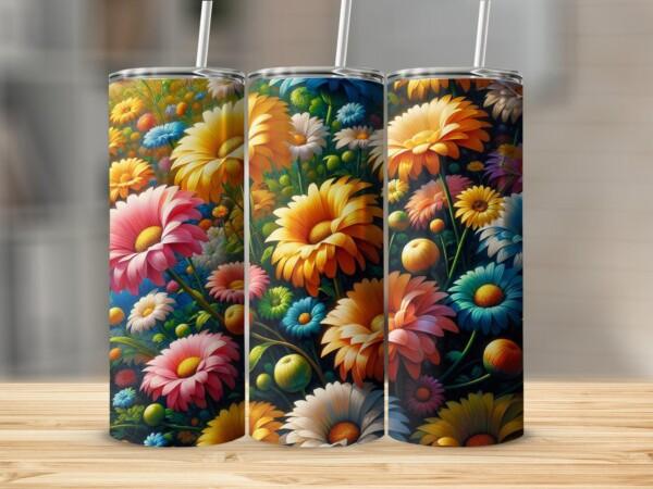 Daisy Flower Tumbler, Eco-Friendly Reusable Tumbler
