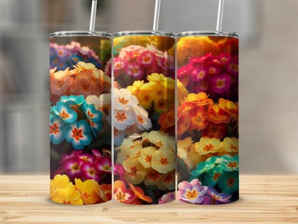 Vibrant Pansy Flower Tumbler, Eco-Friendly Reusable Tumbler