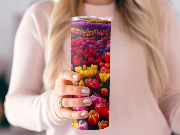 Vibrant Tulip Meadow Tumbler, Eco-Friendly Reusable Tumbler - Image 2
