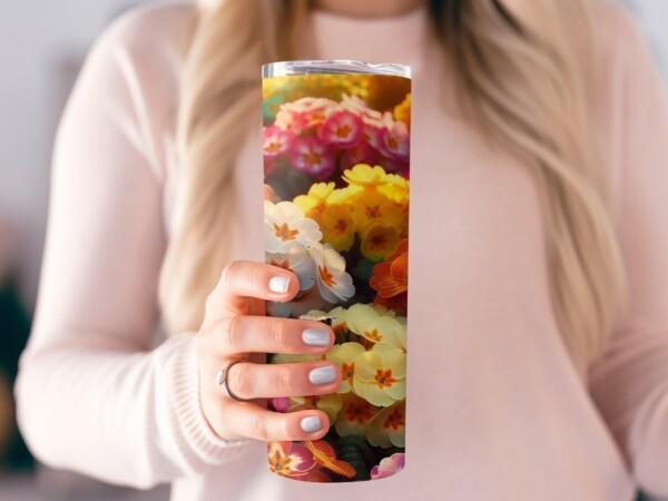 Vibrant Pansy Flower Tumbler, Eco-Friendly Reusable Tumbler - Image 2