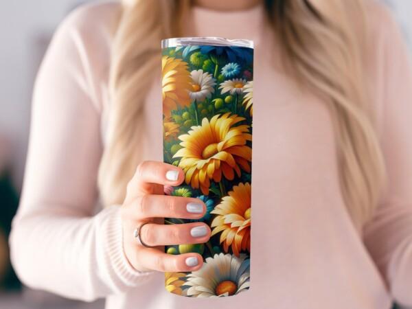 Daisy Flower Tumbler, Eco-Friendly Reusable Tumbler - Image 2