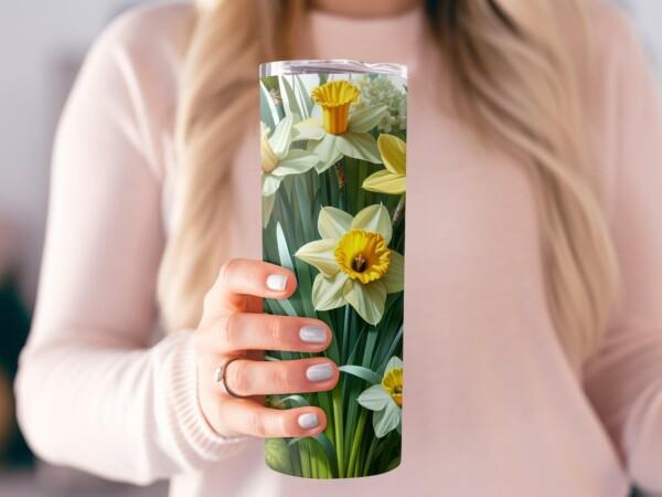 Beautiful Daffodil Bouquet Tumbler, Eco-Friendly Reusable Tumbler - Image 2