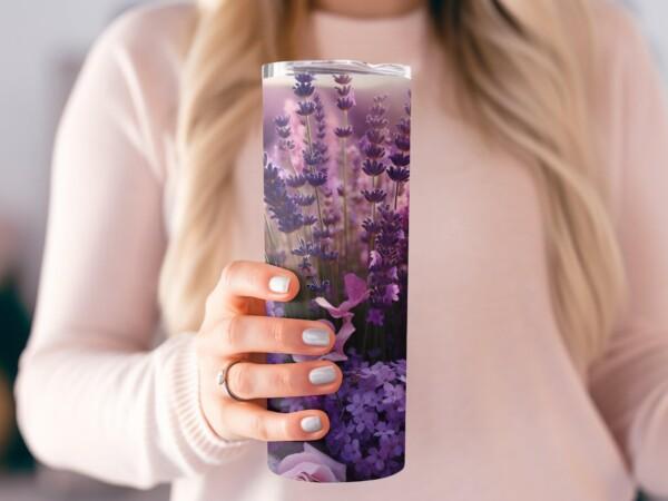 Beautiful Lavender Flower Tumbler, Eco-Friendly Reusable Tumbler - Image 2