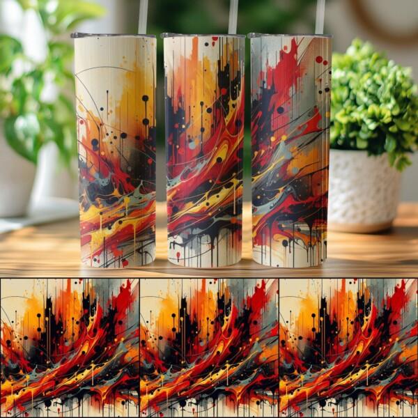 Vibrant and Colourful Abstract Art Design, Eco-Friendly Reusable Tumbler - Image 4