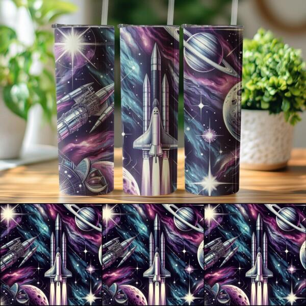 Stunning Space Exploration Design, Eco-Friendly Reusable Tumbler - Image 4
