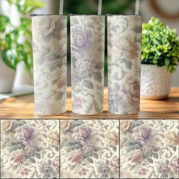 Elegant Floral Design, Eco-Friendly Reusable Tumbler - Image 4