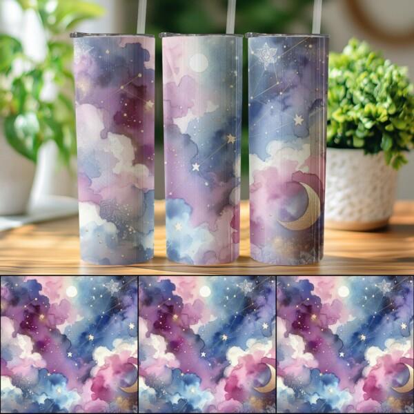 Colourful Galaxy Starry Night Design, Eco-Friendly Reusable Tumbler - Image 4