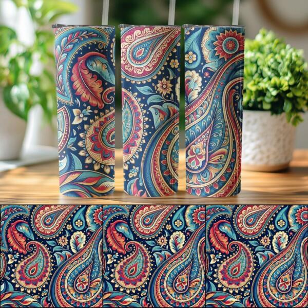 Elegant Paisley Design, Eco-Friendly Reusable Tumbler - Image 4