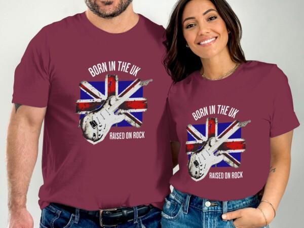 Vintage Guitar British Flag T-Shirt, Music Lover Rock Band Tee, Retro Style Graphic T-Shirt, Gift for Musicians, Guitarist Shirt - Image 4