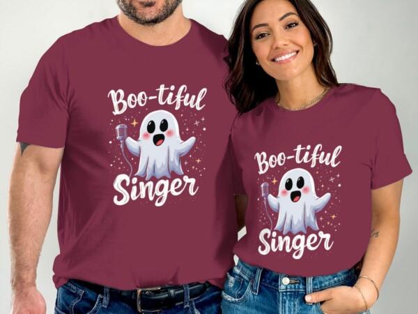 Boo-tiful Singer Ghost T-Shirt, Cute Ghost Singing Tee, Fun T-shirt for Music Lovers - Image 3