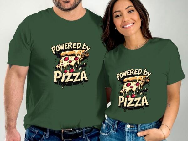 Powered by Pizza Graphic T-Shirt, Funny Foodie Shirt, Pizza Lover Gift, Trendy Casual Tee, Cool Graphic Tee, Unisex T-Shirt, Pizza Shirt - Image 4