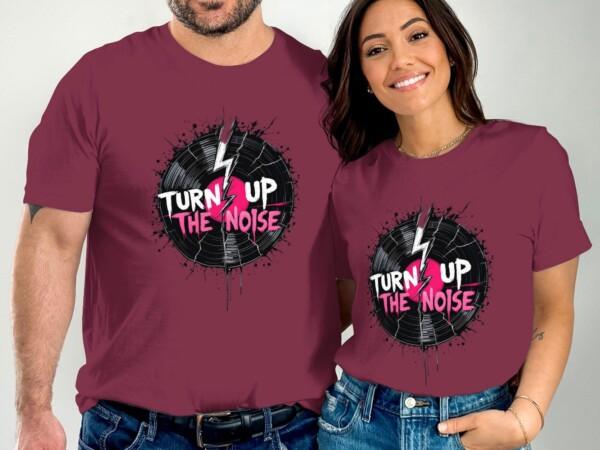Turn Up The Noise T Shirt, Graphic Music Lover Tee, Retro Vinyl Record Shirt, Cool Casual Music Apparel, Vintage Style Band T Shirt - Image 3