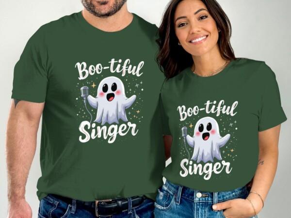 Boo-tiful Singer Ghost T-Shirt, Cute Ghost Singing Tee, Fun T-shirt for Music Lovers - Image 4