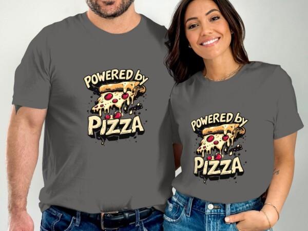 Powered by Pizza Graphic T-Shirt, Funny Foodie Shirt, Pizza Lover Gift, Trendy Casual Tee, Cool Graphic Tee, Unisex T-Shirt, Pizza Shirt - Image 5