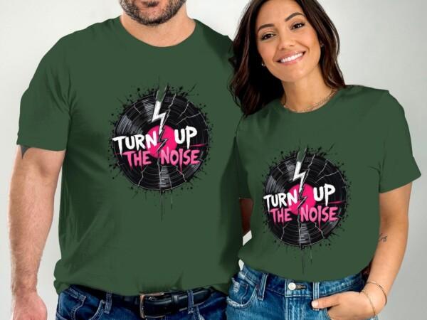 Turn Up The Noise T Shirt, Graphic Music Lover Tee, Retro Vinyl Record Shirt, Cool Casual Music Apparel, Vintage Style Band T Shirt - Image 4