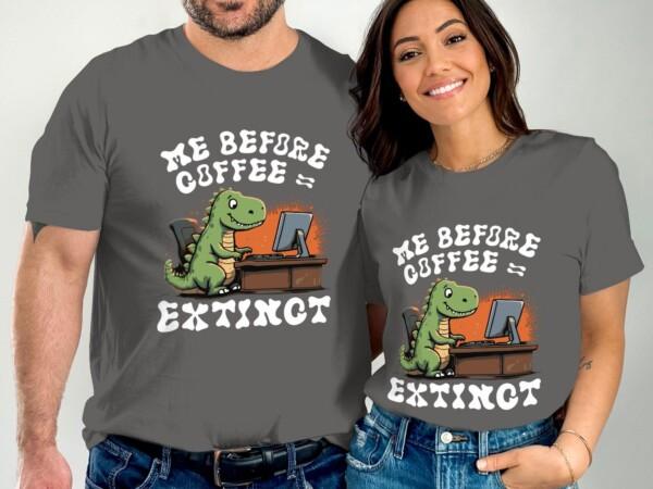 Funny Dinosaur T-Shirt, Cartoon T-Rex at Computer, Geeky Gift for Programmers, Cute Dino Graphic Tee for Kids and Adults - Image 5