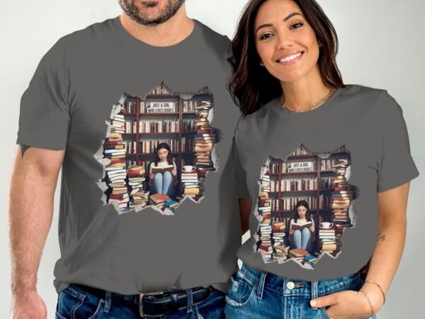 Book Lover Shirt, Bookworm Tee, Just a Girl Who Loves Books, Reader Gift, Novel Lover, Bookish Apparel, Unique Library Shirt - Image 5