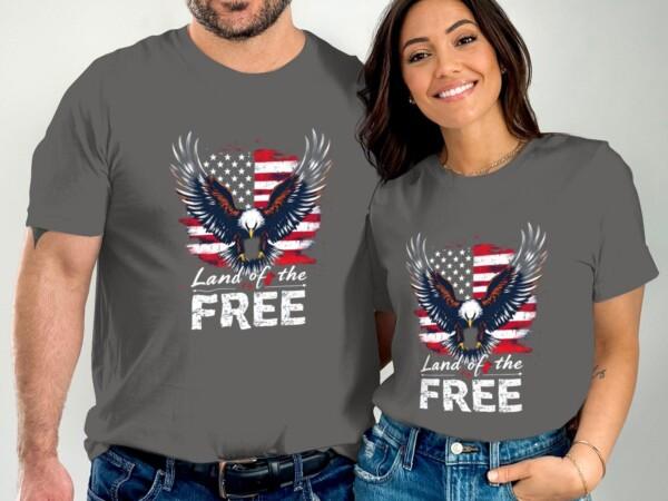 Patriotic Eagle T-Shirt, American Flag Design, Land of the Free Graphic Tee, USA Freedom Shirt, Fourth of July Outfit, Independence Day Top - Image 5