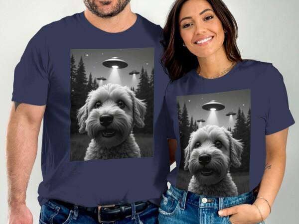 Funny Alien UFO Dog T-Shirt, Cute Alien Dog Graphic Tee, Funny Dog Lovers Shirt, UFO Abduction Dog Tee, Dog Alien Design T-Shirt - Image 2