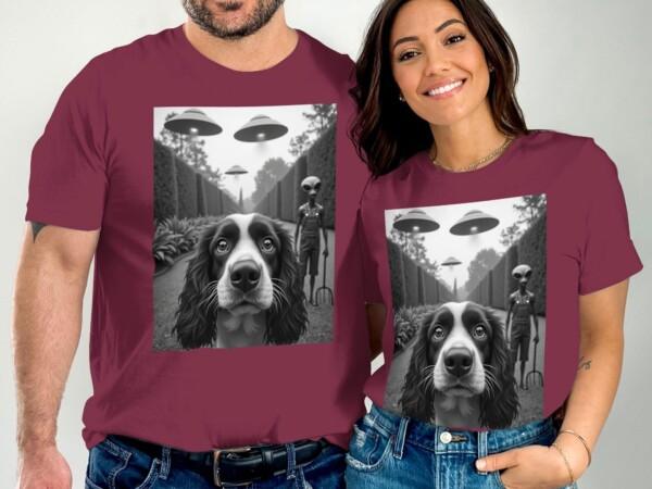 UFO Alien Abduction Dog T-Shirt, Funny Alien Dog Shirt, Space UFO Dog Humor Tee, Alien Invasion Graphic Tee, Unisex Casual Top - Image 3