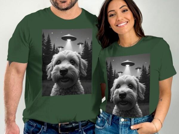 Funny Alien UFO Dog T-Shirt, Cute Alien Dog Graphic Tee, Funny Dog Lovers Shirt, UFO Abduction Dog Tee, Dog Alien Design T-Shirt - Image 4