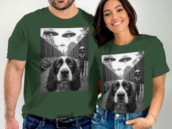 UFO Alien Abduction Dog T-Shirt, Funny Alien Dog Shirt, Space UFO Dog Humor Tee, Alien Invasion Graphic Tee, Unisex Casual Top - Image 4