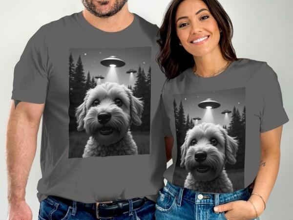 Funny Alien UFO Dog T-Shirt, Cute Alien Dog Graphic Tee, Funny Dog Lovers Shirt, UFO Abduction Dog Tee, Dog Alien Design T-Shirt - Image 5