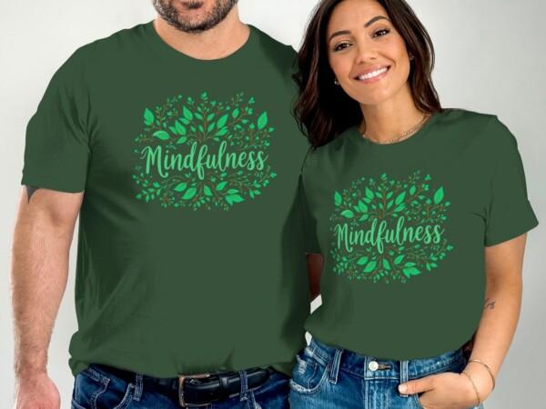 Mindfulness Inspired Leafy Design Graphic T-Shirts - Image 4