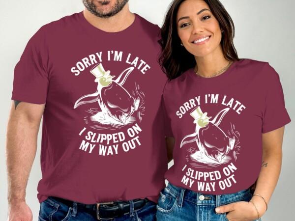 Sorry I'm Late I Slipped On My Way Out Penguin T-Shirt, Funny Graphic Tee, Humorous Saying Shirt, Cute Penguin Top, Unique Gift - Image 8